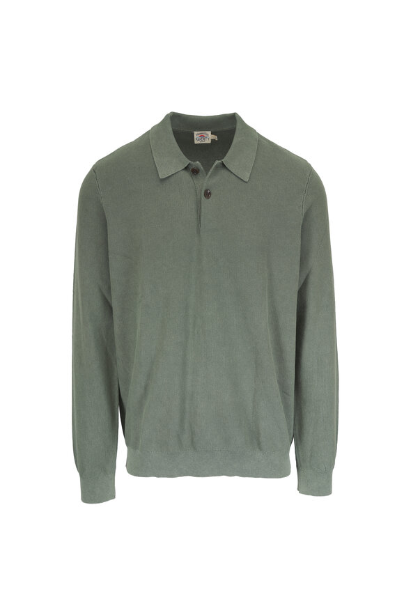 Faherty Brand Mountain Green Lightweight Sunwashed Sweater Polo - view 1