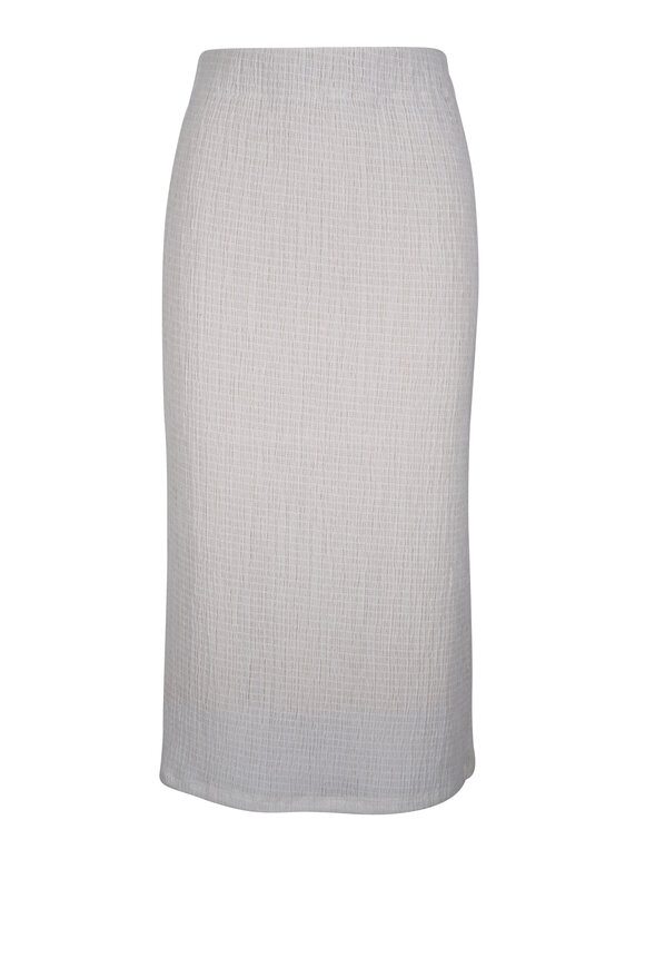 Vince Chalk Shadow Grid Midi Skirt