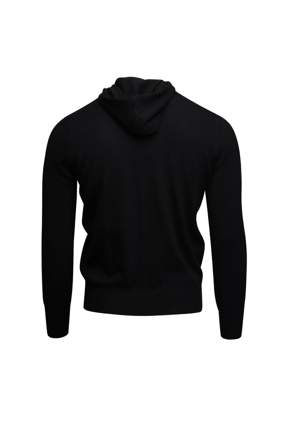 Brunello Cucinelli Black Cashmere Full Zip Sweater - view 2