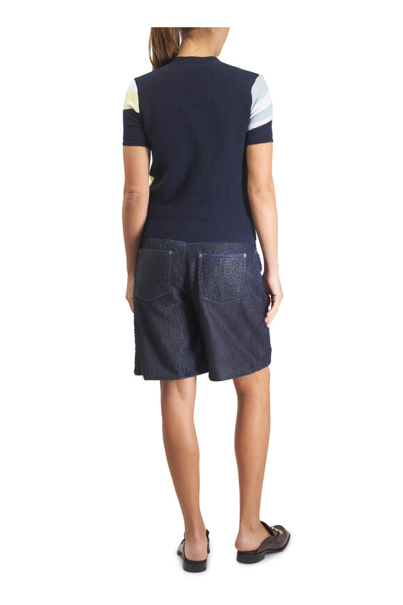 Loewe Blue & Yellow Multicolor Stripe Bouclé Sweater - view 4