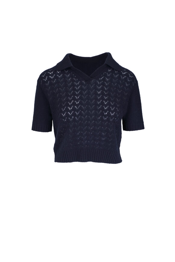 Miu Miu - Natural Stripe Cotton Henley Shirt | Mitchell Stores