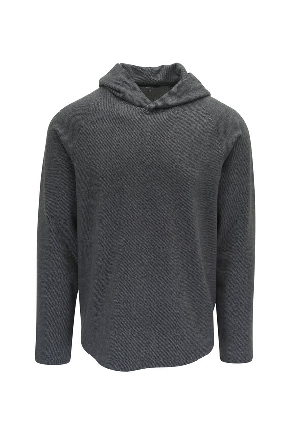 Vince Dark Gray & Black Broken Twill Hoodie