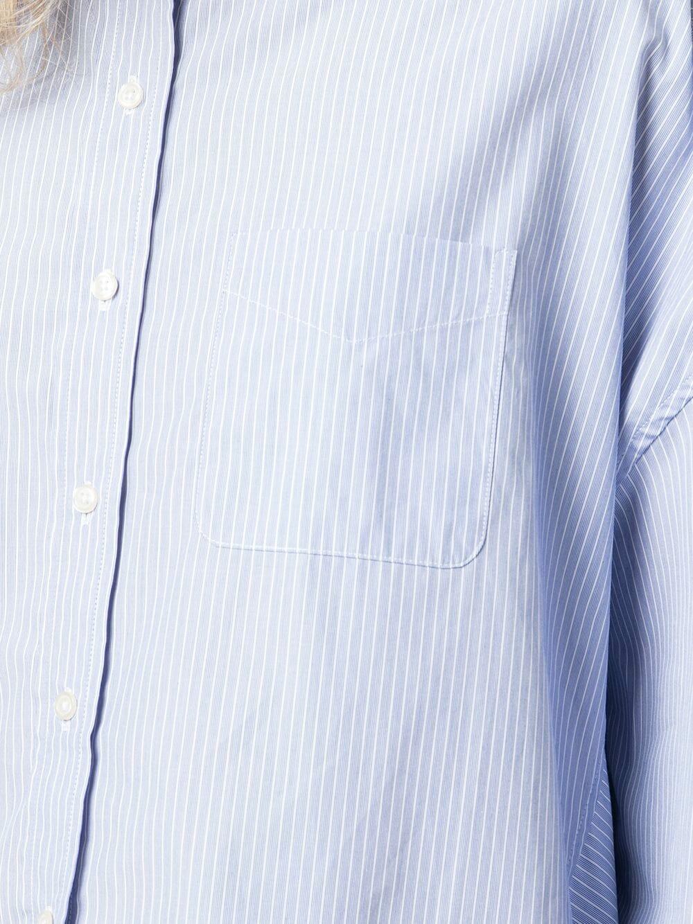 R13 - Oversized Light Blue Striped Cotton Shirt