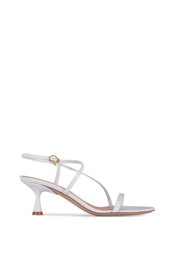 Gianvito Rossi Ascent White Strappy Leather Sandal, 55mm - view 3