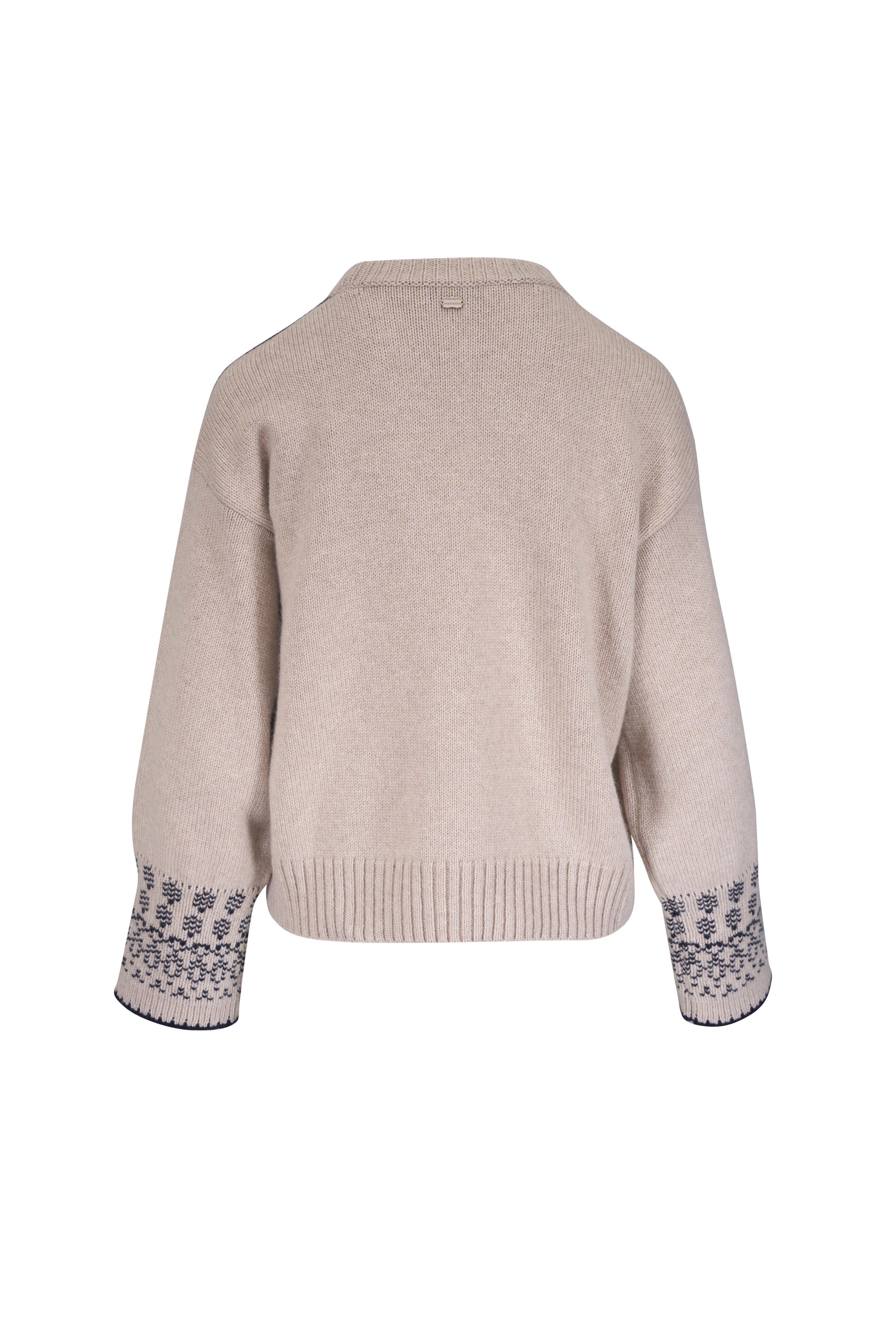 Agnona - Light Beige Chantilly Jacquard Crewneck Sweater