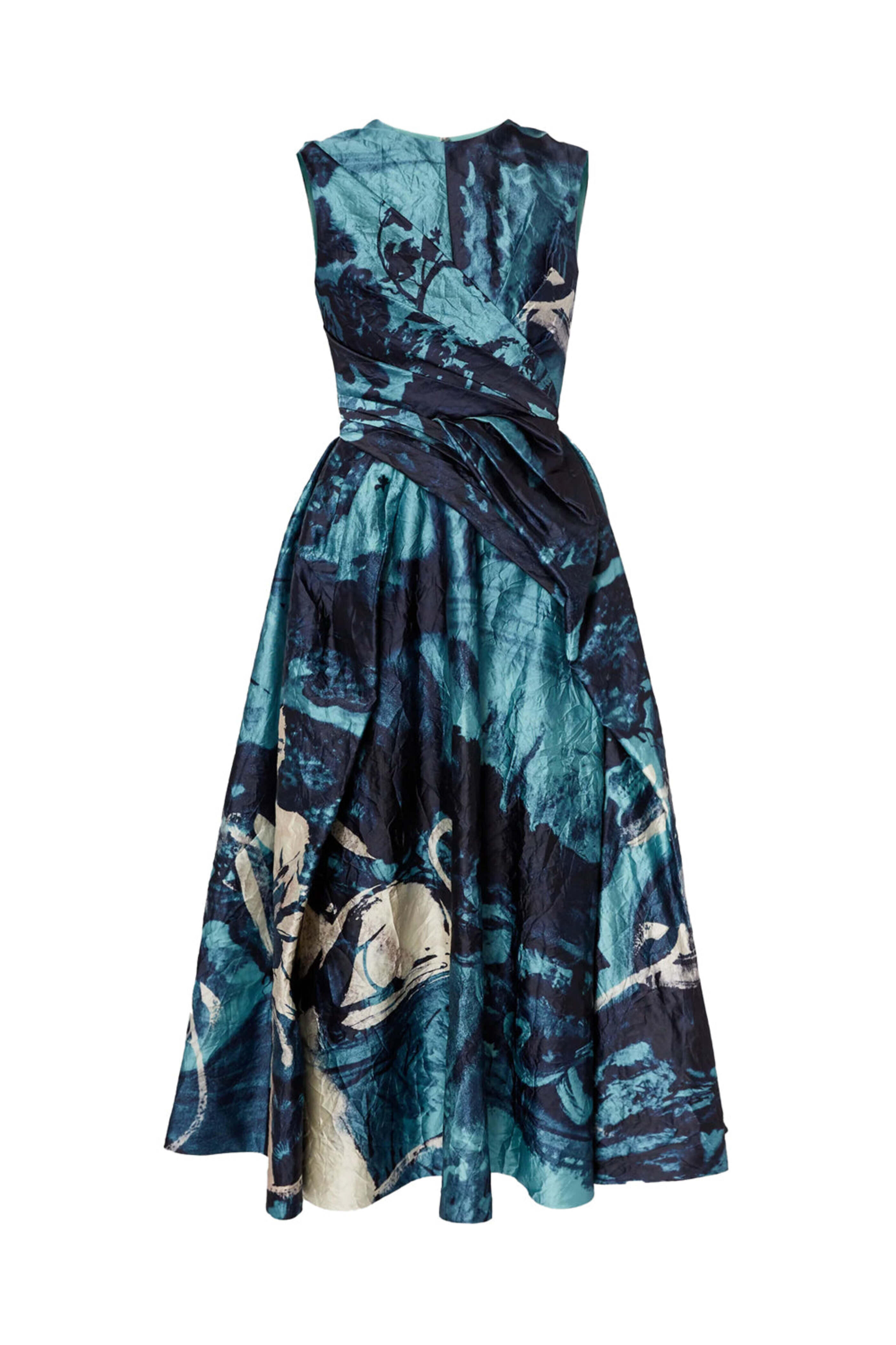 knee length dresses for ladies Sleeveless Draped Midi Dress