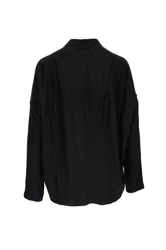 Zero + Maria Cornejo - Fin Gaban Black Silk Charmeuse Shirt