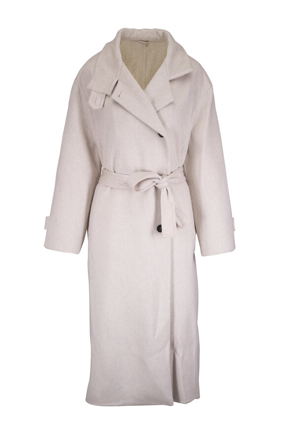 Brunello Cucinelli Pearl Cashmere Asymmetric Coat - view 1