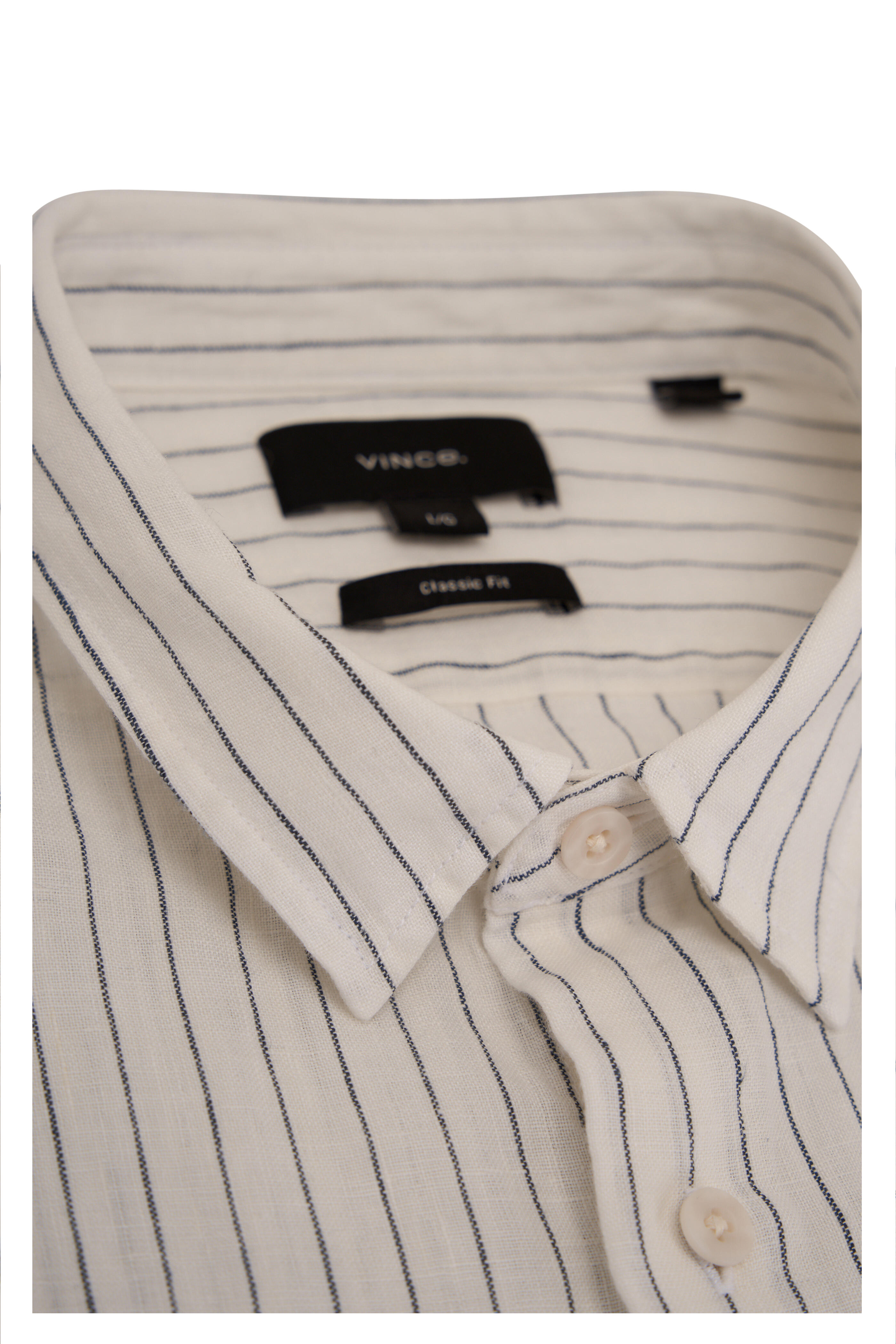 Vince - Bayside White & Indigo Stripe Sport Shirt