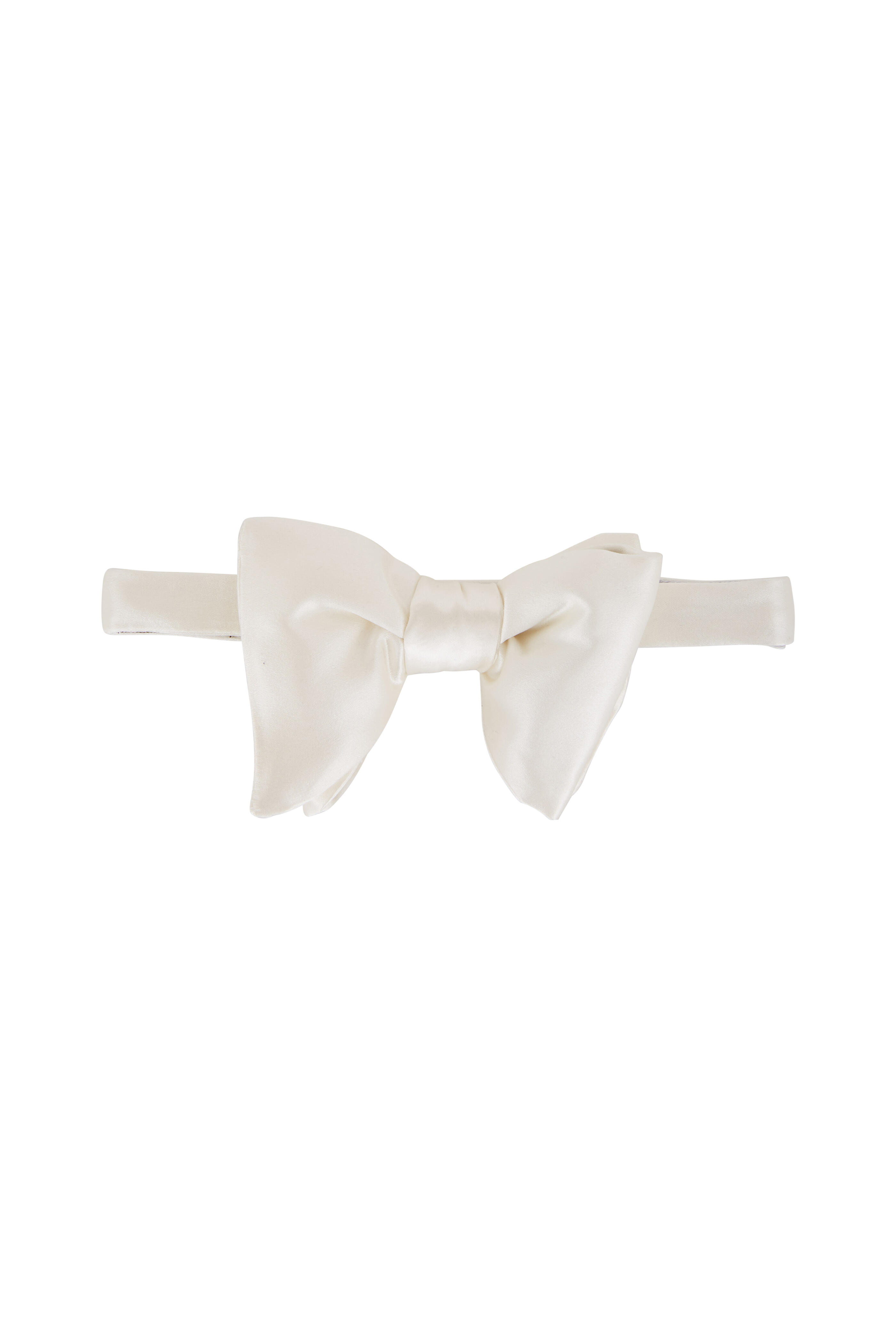 Tom Ford - White Satin Large Evening Bow Tie | Mitchell Stores
