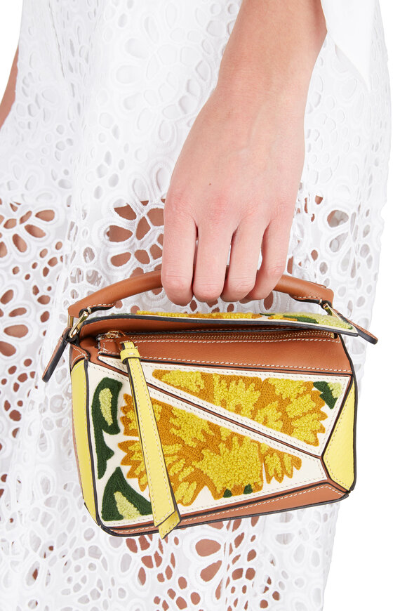 Loewe - Puzzle Yellow Floral Tapestry Mini Bag 