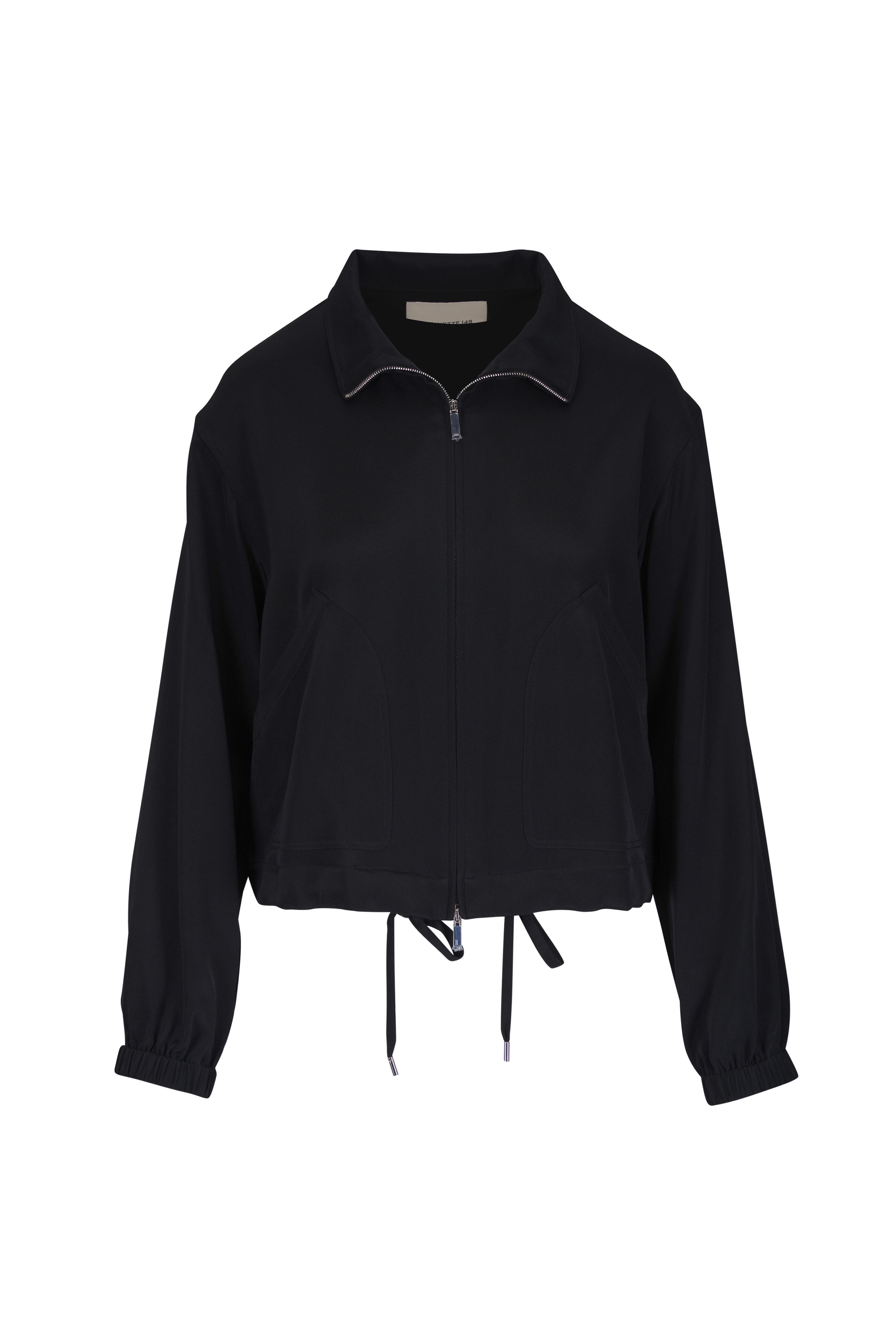 Lafayette 148 New York - Black Zip Front Bomber Jacket - view 1