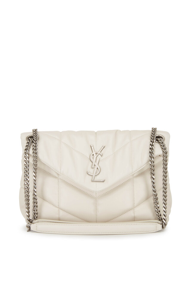 SAINT LAURENT beige quilted leather BABYLONE MEDIUM Shoulder Bag For Sale  at 1stDibs