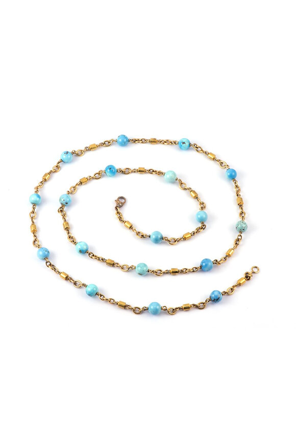 Sylva & Cie Turquoise Bead Necklace - view 1