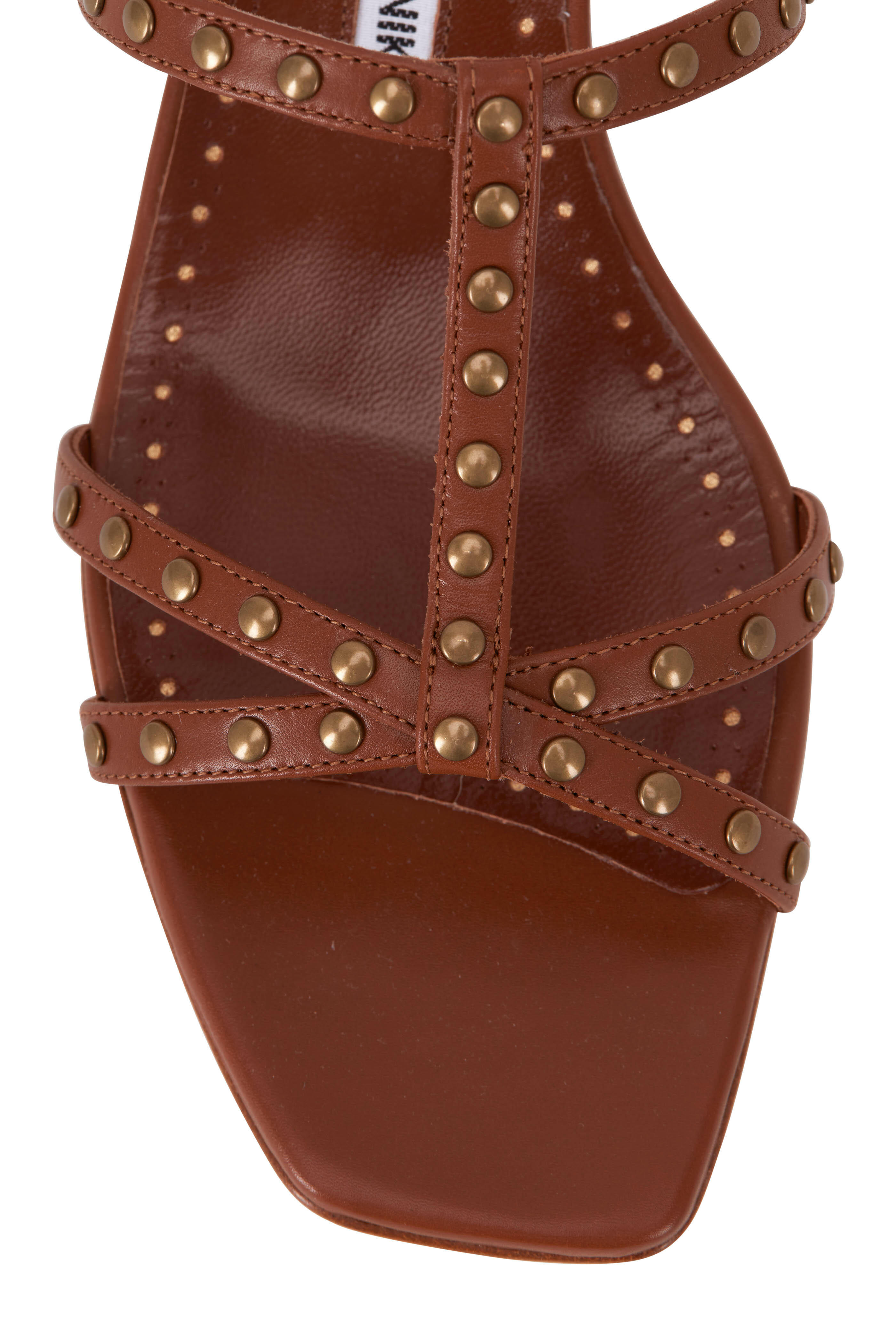 Manolo Blahnik - Luce Brown Leather T-Strap Sandal, 50mm