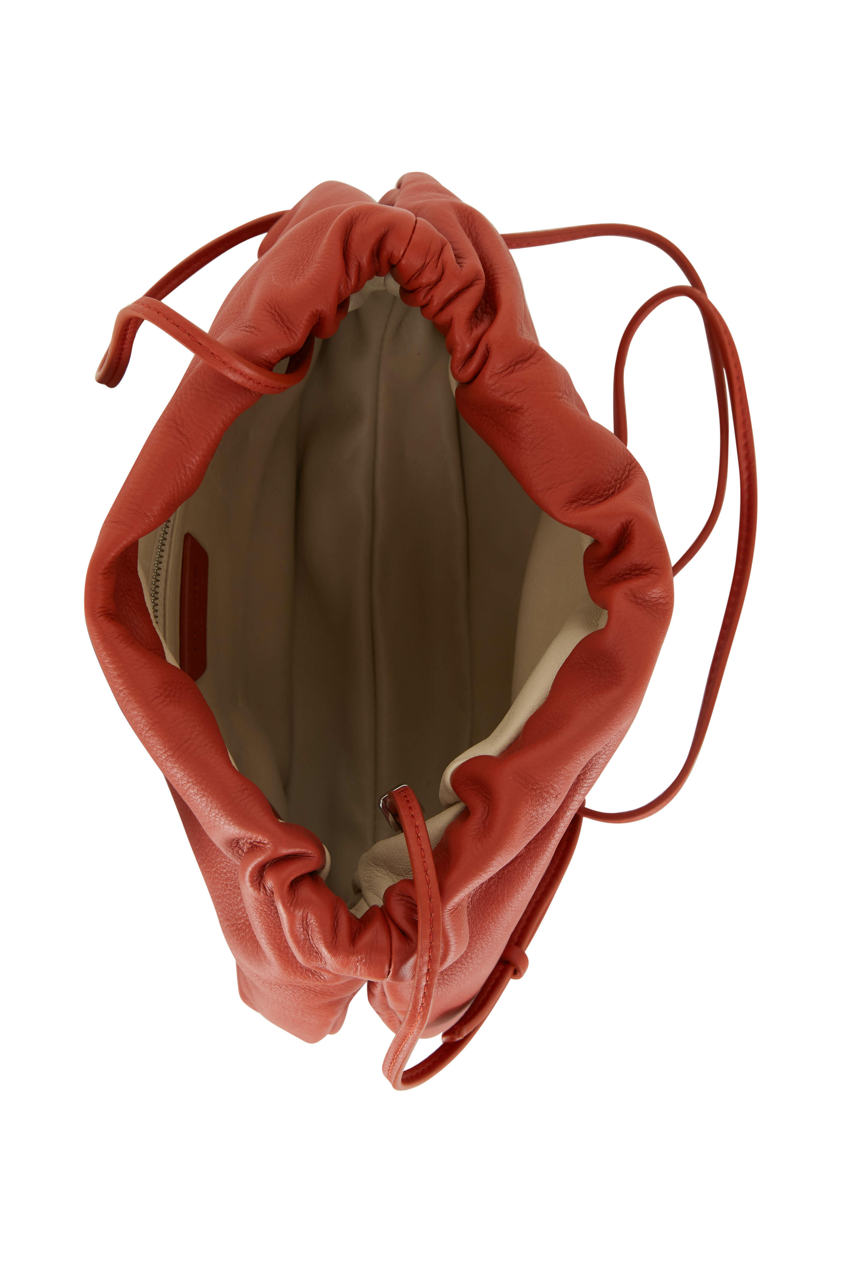 The Row - Bourse Brick Leather Small Clutch