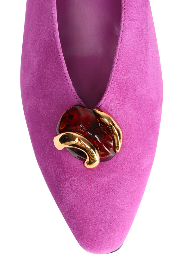 Jimmy Choo Margot Violet Orchid Suede Flat - view 4