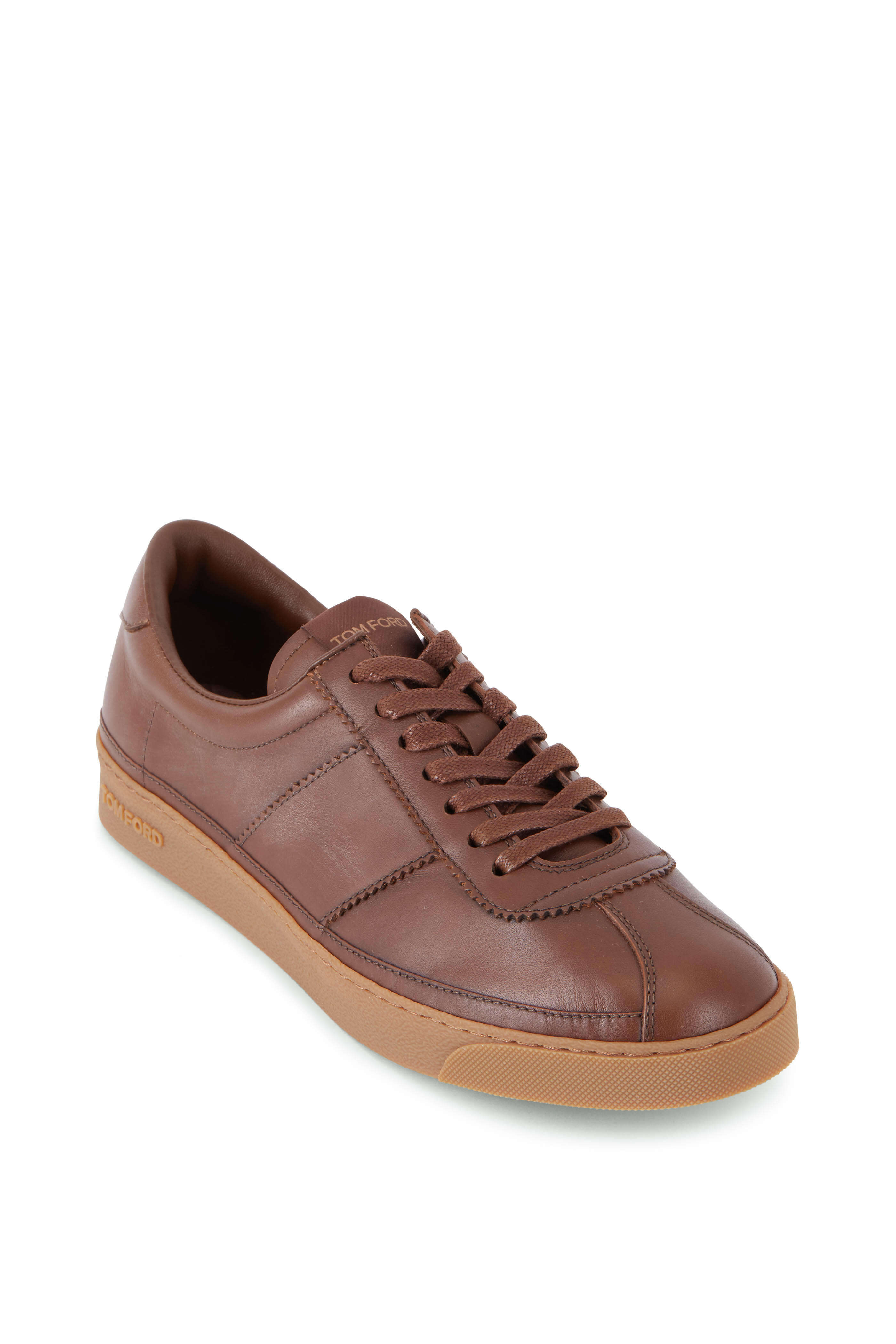 Tom Ford - Brown Leather Low Top Sneaker | Mitchell Stores