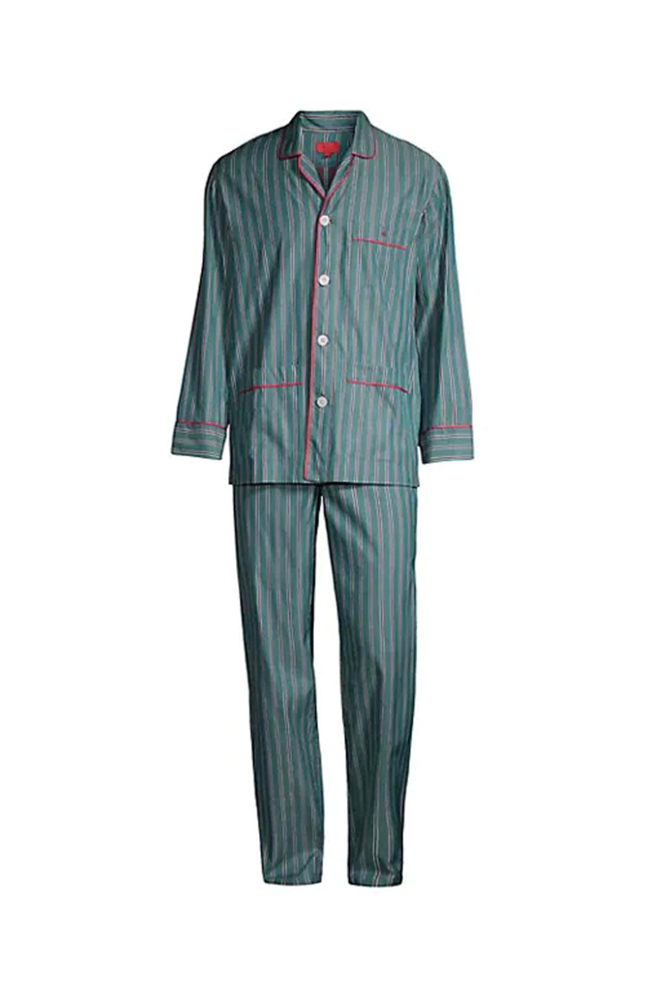 Isaia - Green Stripe Cotton Pajama Set