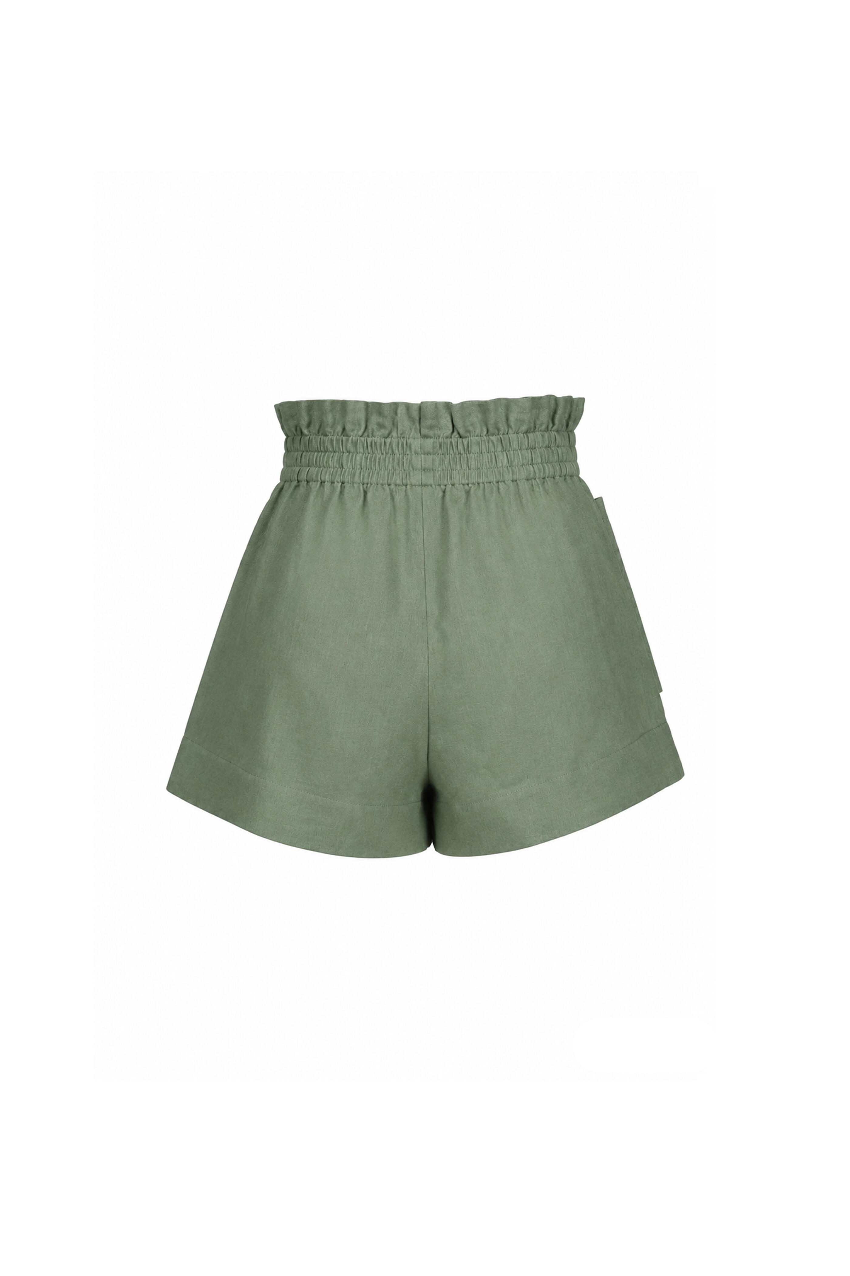 Hevron - Mira Sage Linen Shorts