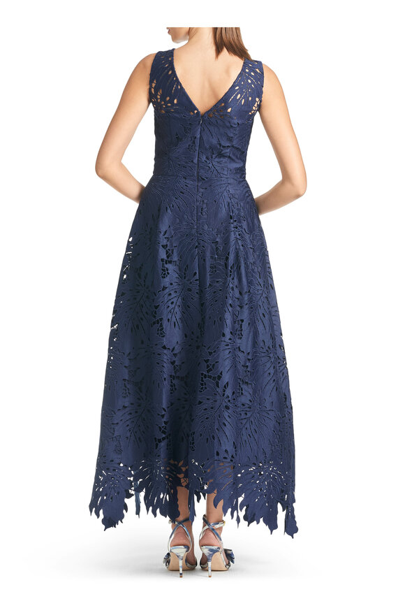 Sachin + Babi - Miuccia Navy Palm Leaf Lace Dress 