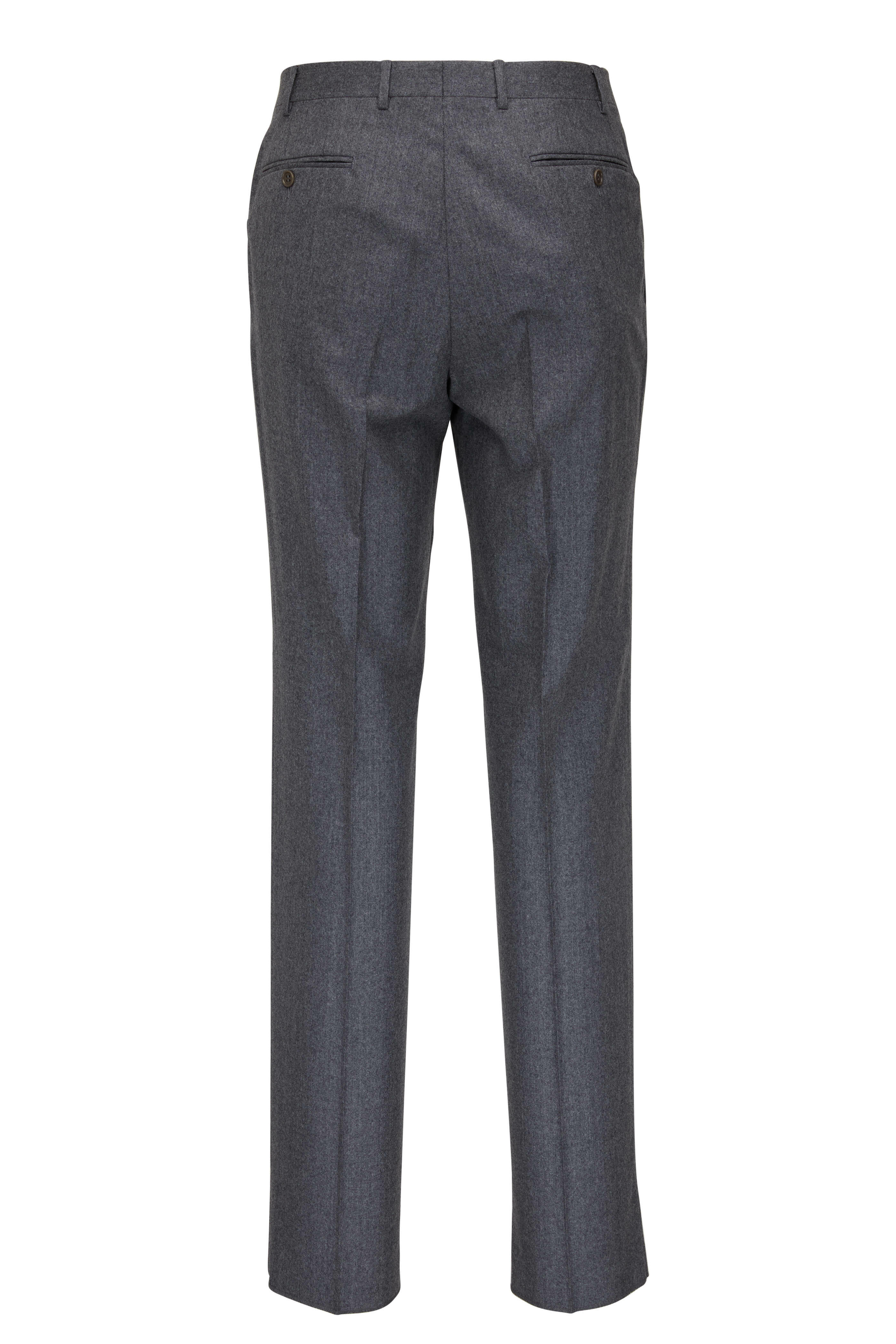 Canali - Light Gray Medium Weight Flannel Pant | Mitchell Stores