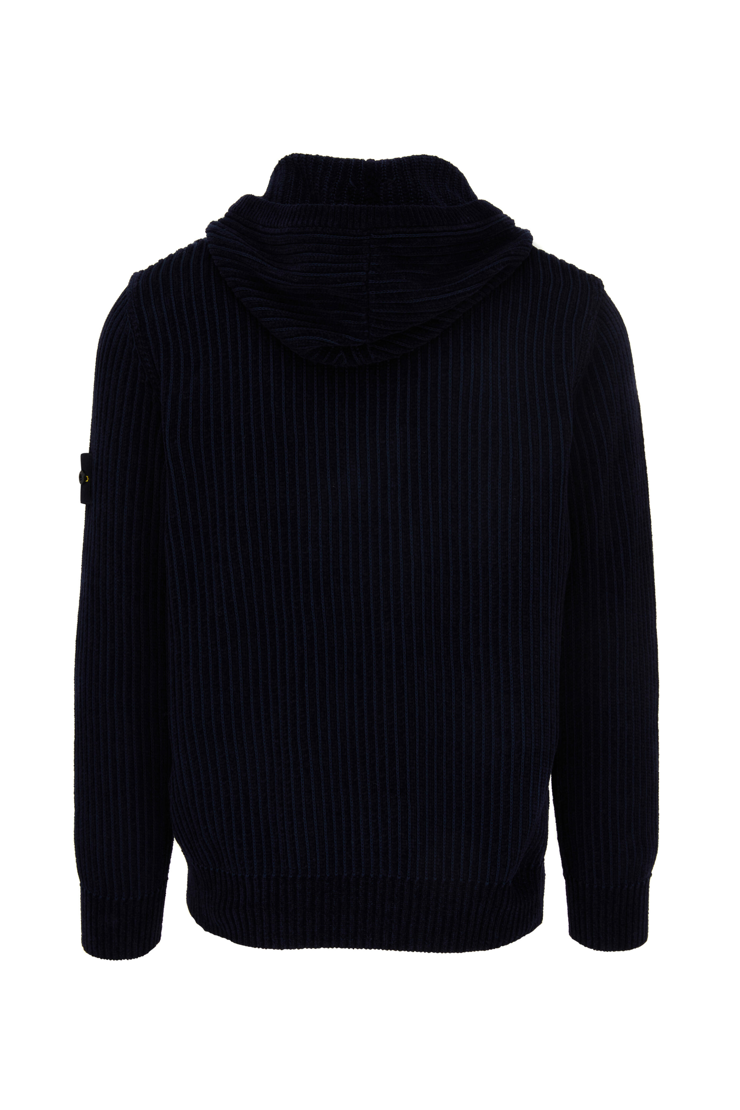 Stone Island - Navy Cotton Chenille Quarter-Button Hoodie