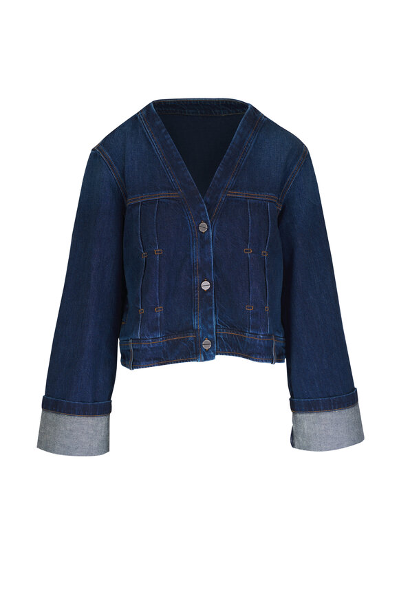 TWP Dusty Dark Wash Denim Cardigan