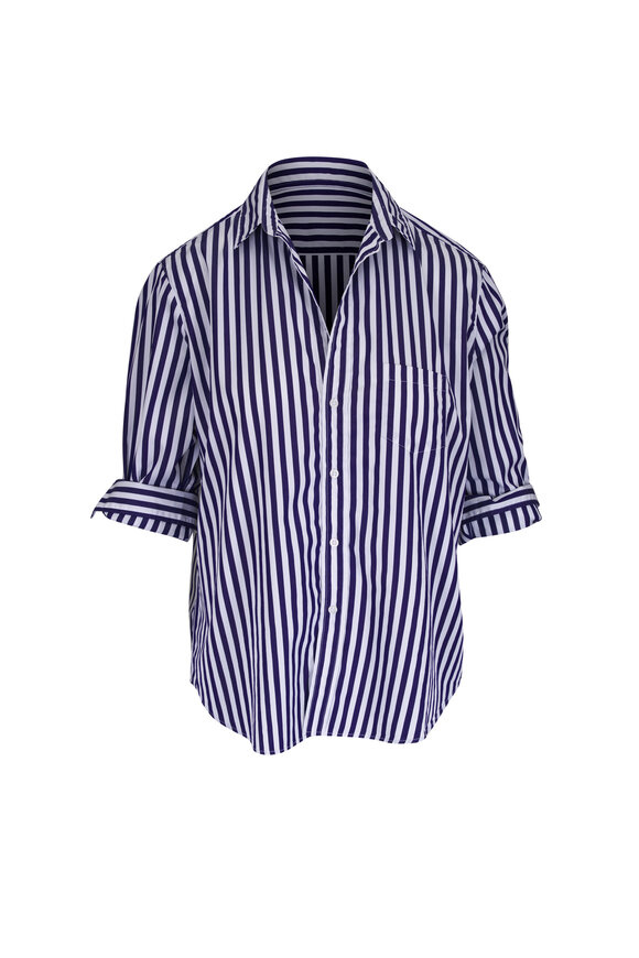 Frank & Eileen Eileen White & Navy Stripe Relaxed Button-Up Shirt - view 1