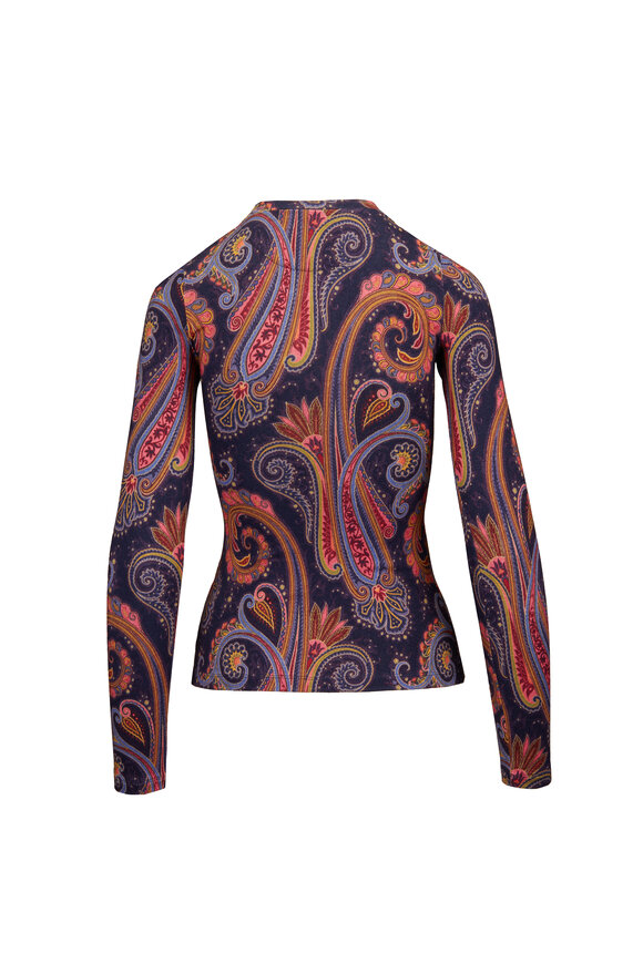 Etro Paisley Jersey Long Sleeve Top - view 2