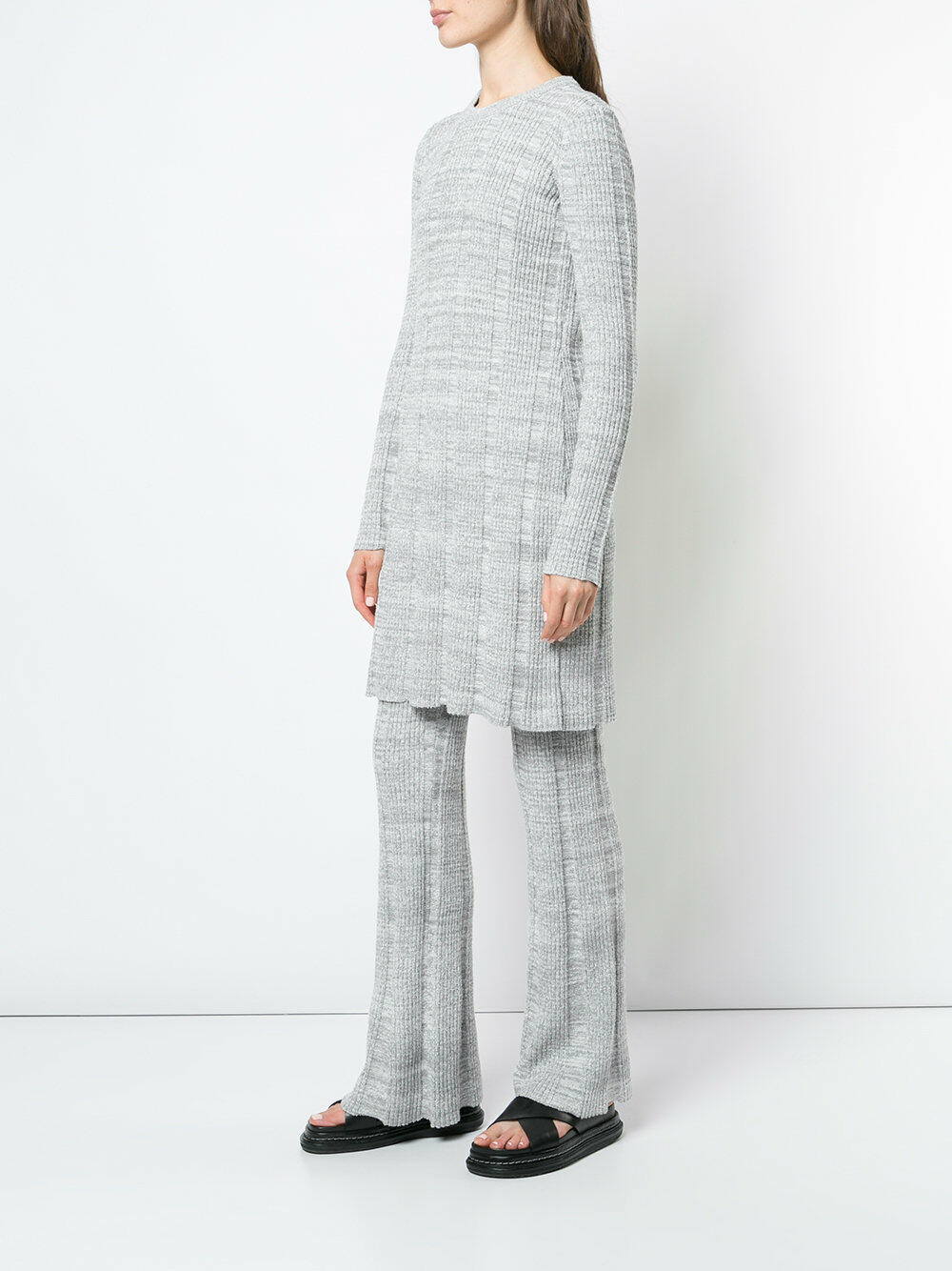 Elizabeth & James - Kellen Flannel Gray Ribbed Knit Tunic