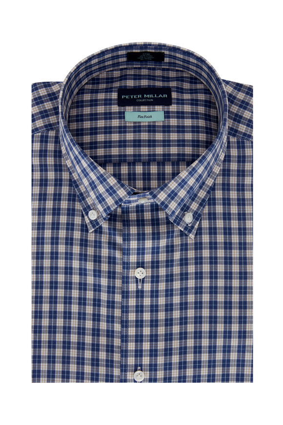 Peter Millar - Tides Navy Blue Plaid Sport Shirt