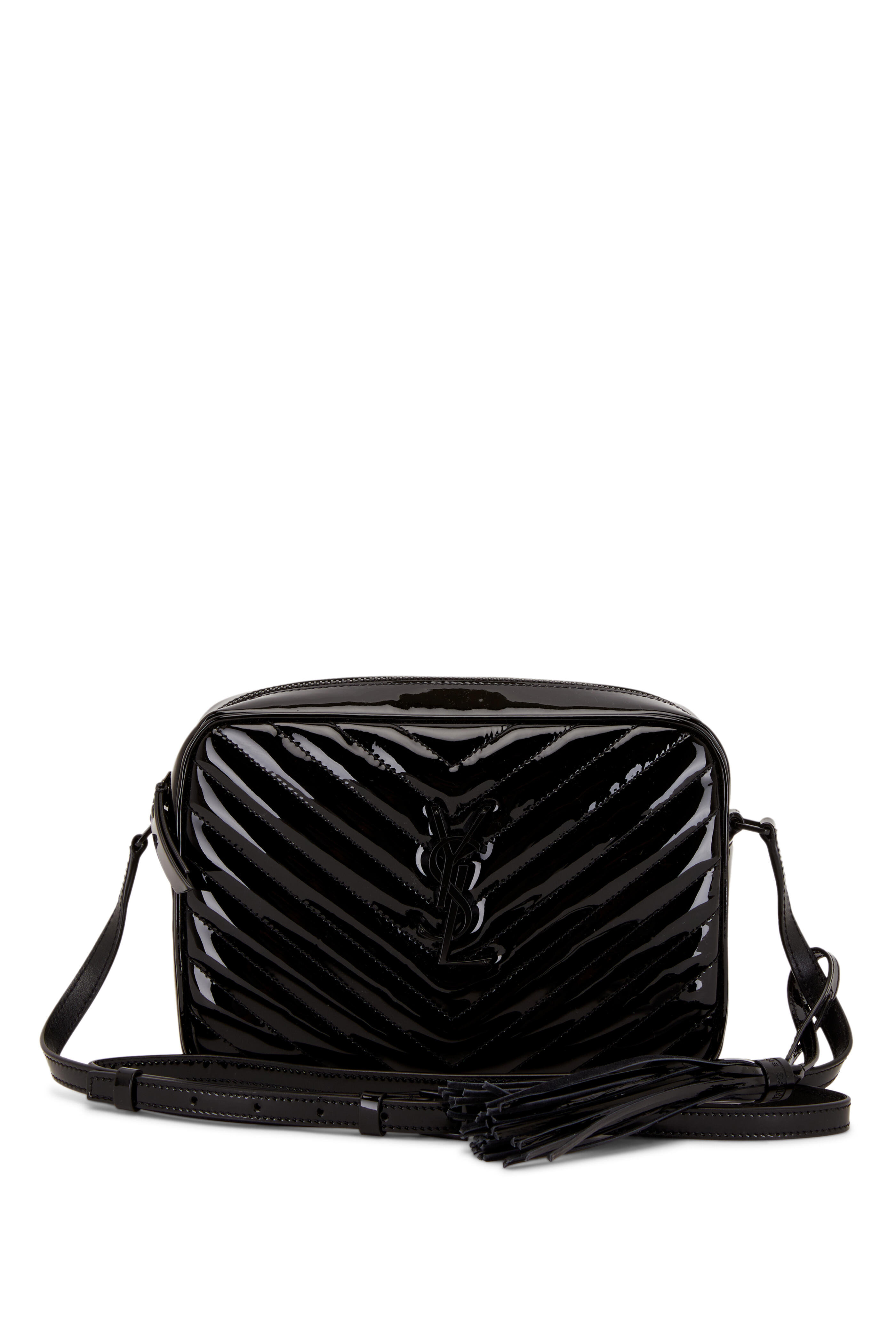 Saint Laurent Lou Monogram Leather Camera Bag in Black