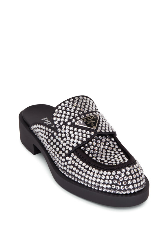 Prada - Black Crystal Mule, 40mm