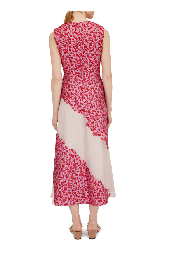 Lela Rose - Linear Floral Full Skirt Dress