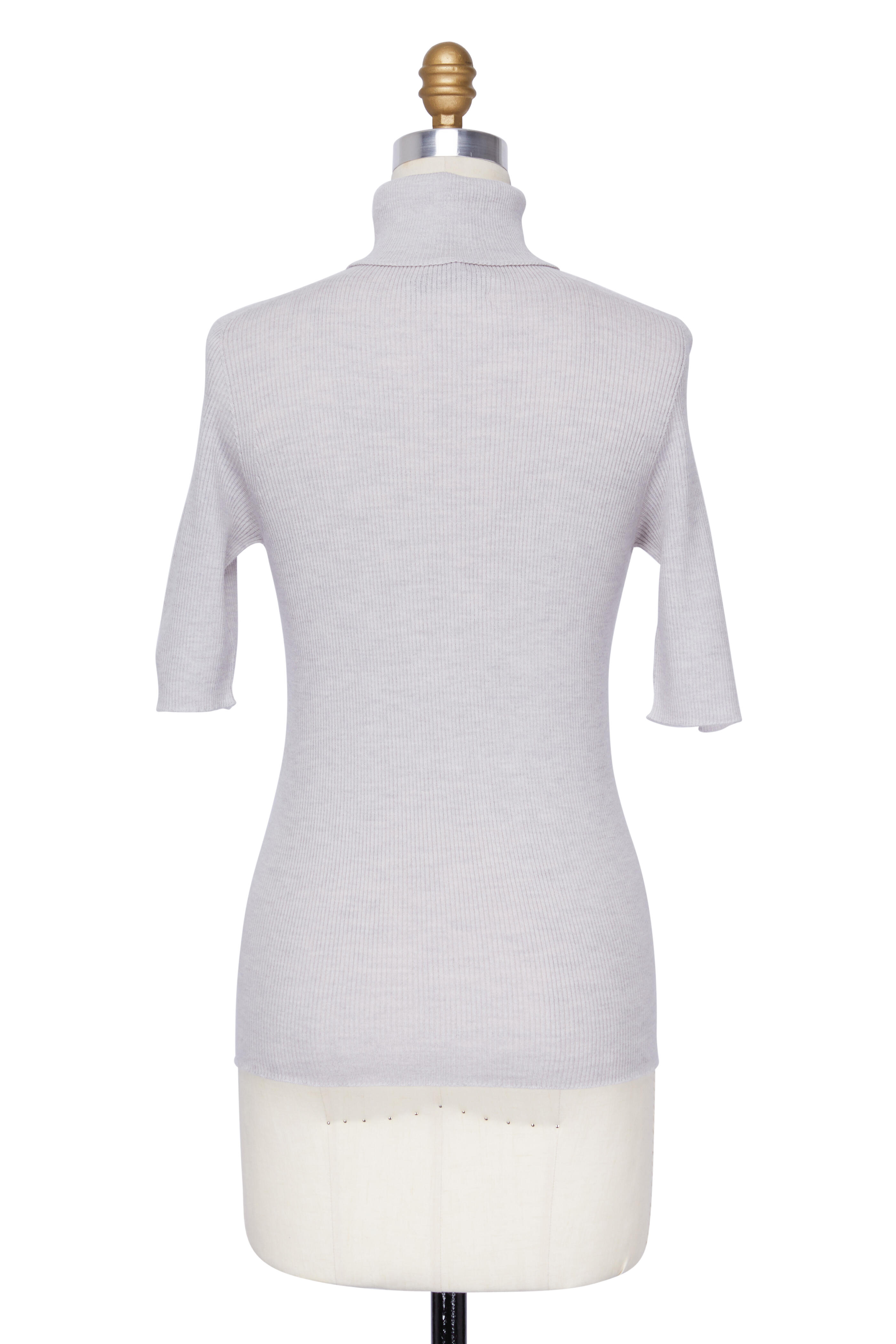 D.Exterior - Ribbed Wool Short Sleeve Turtleneck