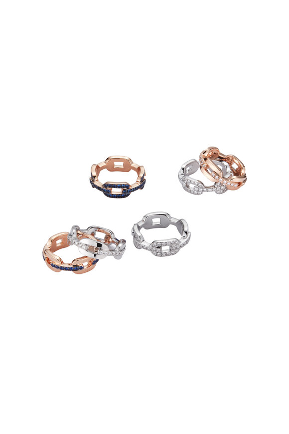 Walters Faith - Saxon 18K Rose Gold & Diamond Flat Link Ring