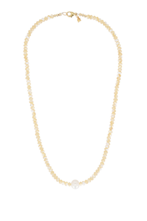 【TommassiniJewelry】Dainty Crystal Pearlネックレス Rose ミニパール スライドネックレス – VERMILLION