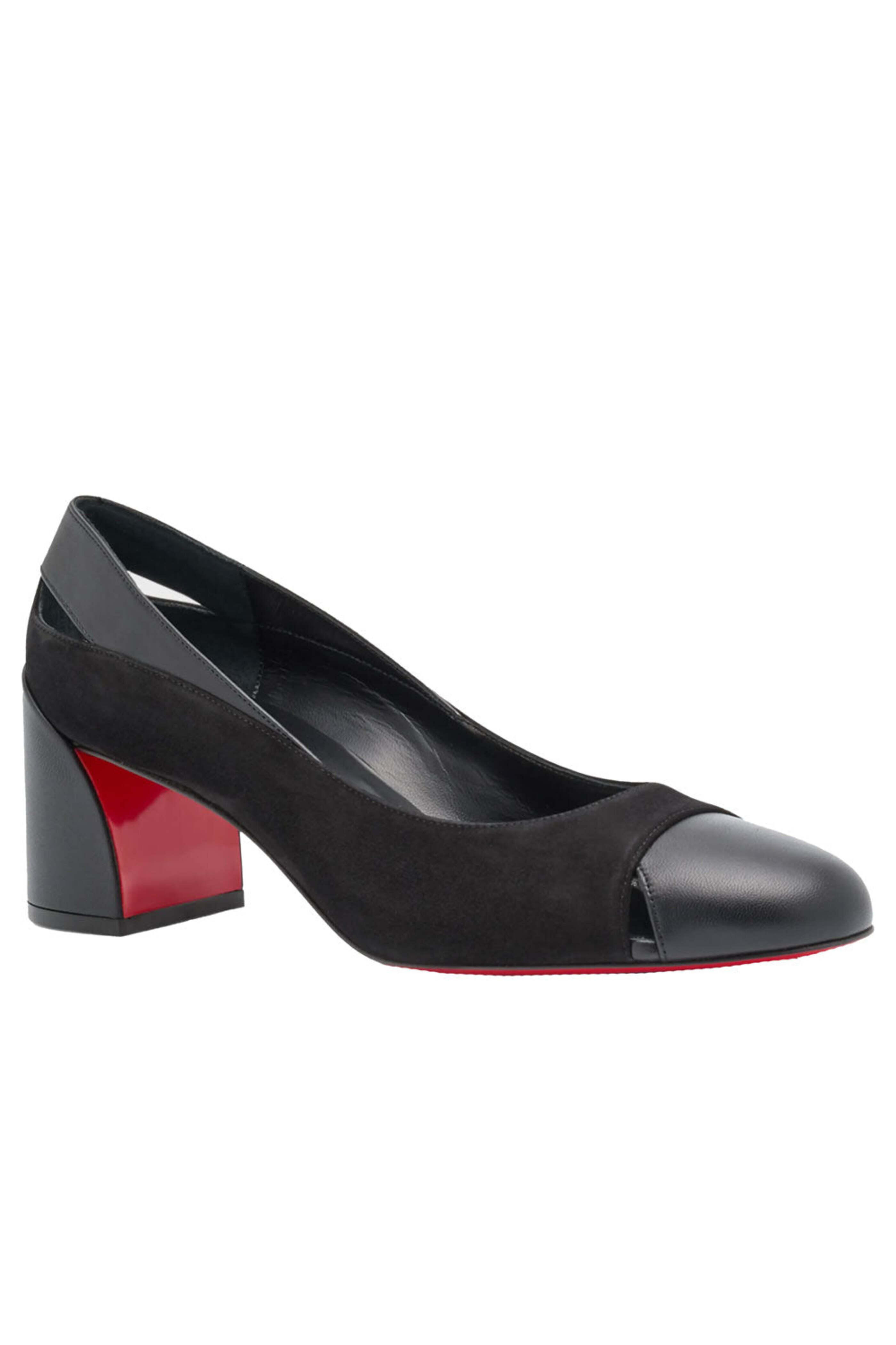 Christian Louboutin ハイヒール ブラック/ベージュ Christian Louboutin - Miss Duvette 55 Block Heel in Black