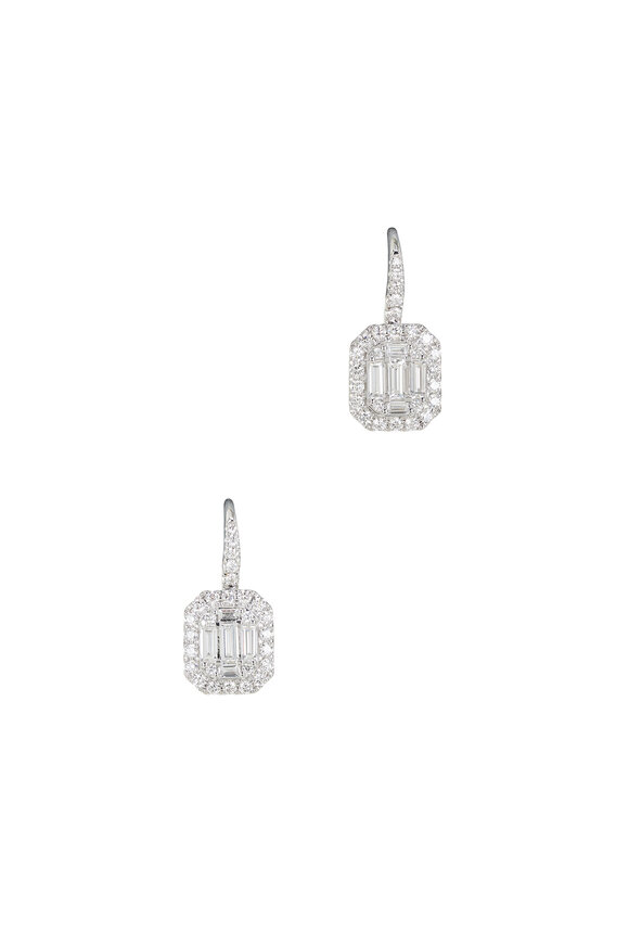 Kwiat - Sunburst White Gold Halo Diamond Earrings