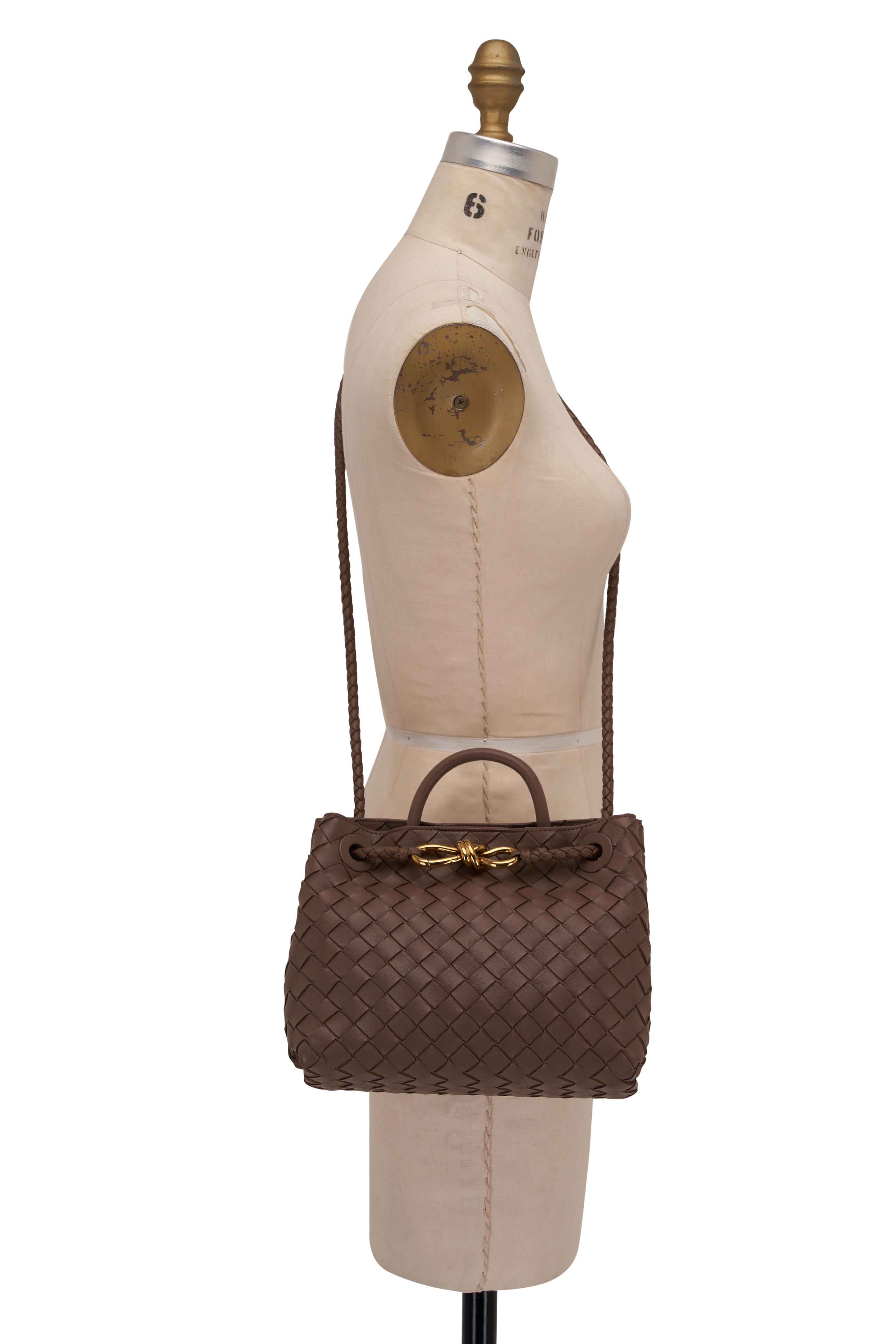 Shop Bottega Veneta Small Andiamo Intrecciato Leather Top Handle Bag