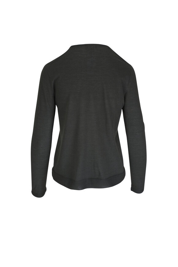 Akris - Kale Cashmere & Silk Knit Crewneck Top 