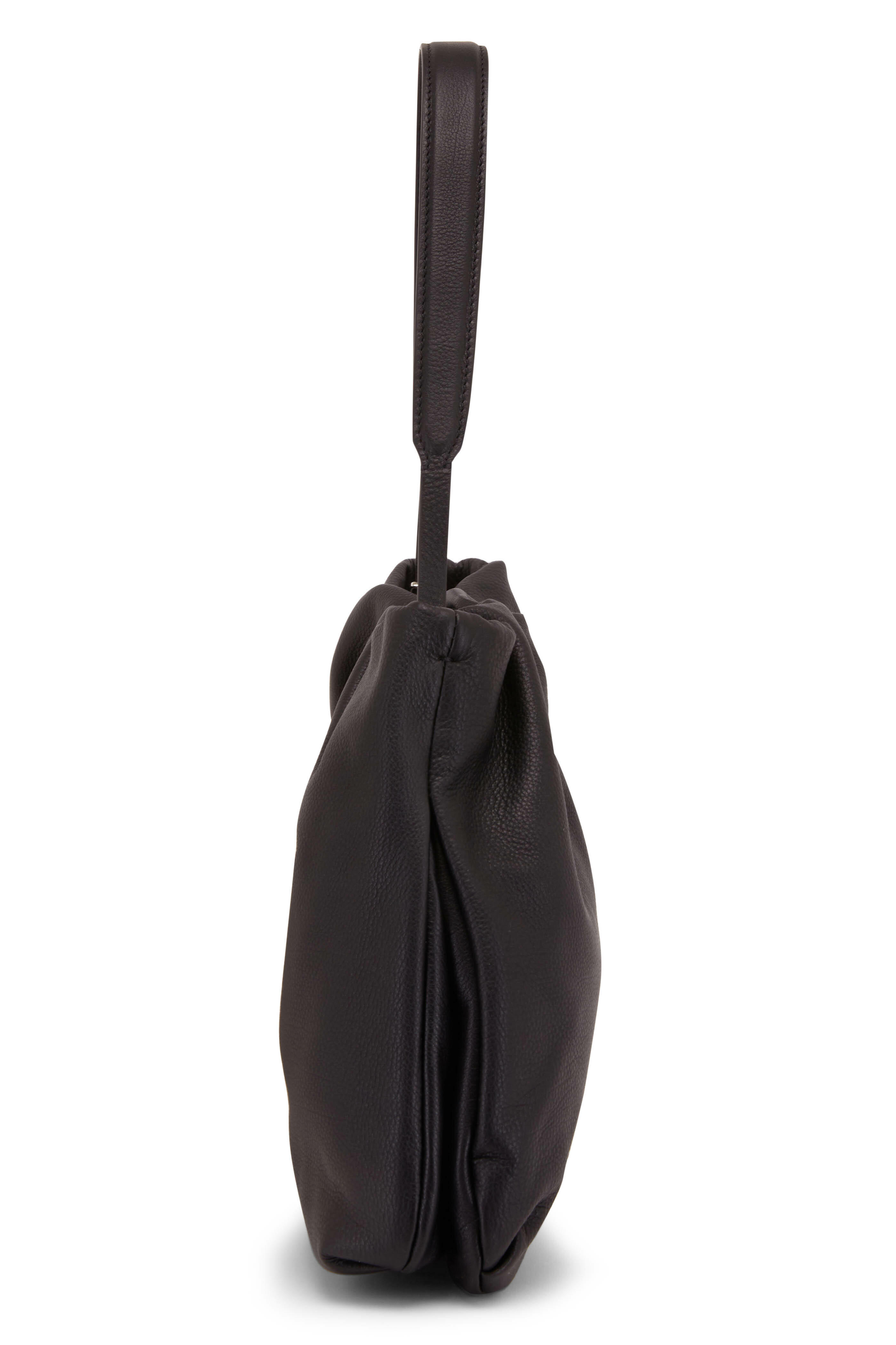 The Row - Bourse Black Leather Medium Bag