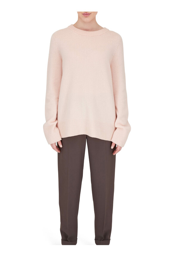 The Row - Rondi Ash Grey Techno Stretch Cady Cuffed Trouser