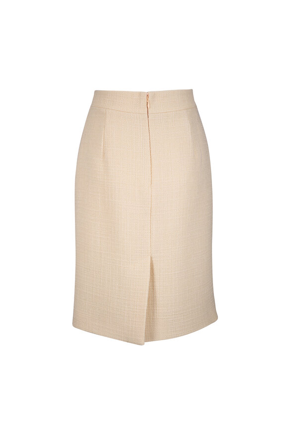 Valentino Ivory Wool Tweed Pencil Skirt - view 2