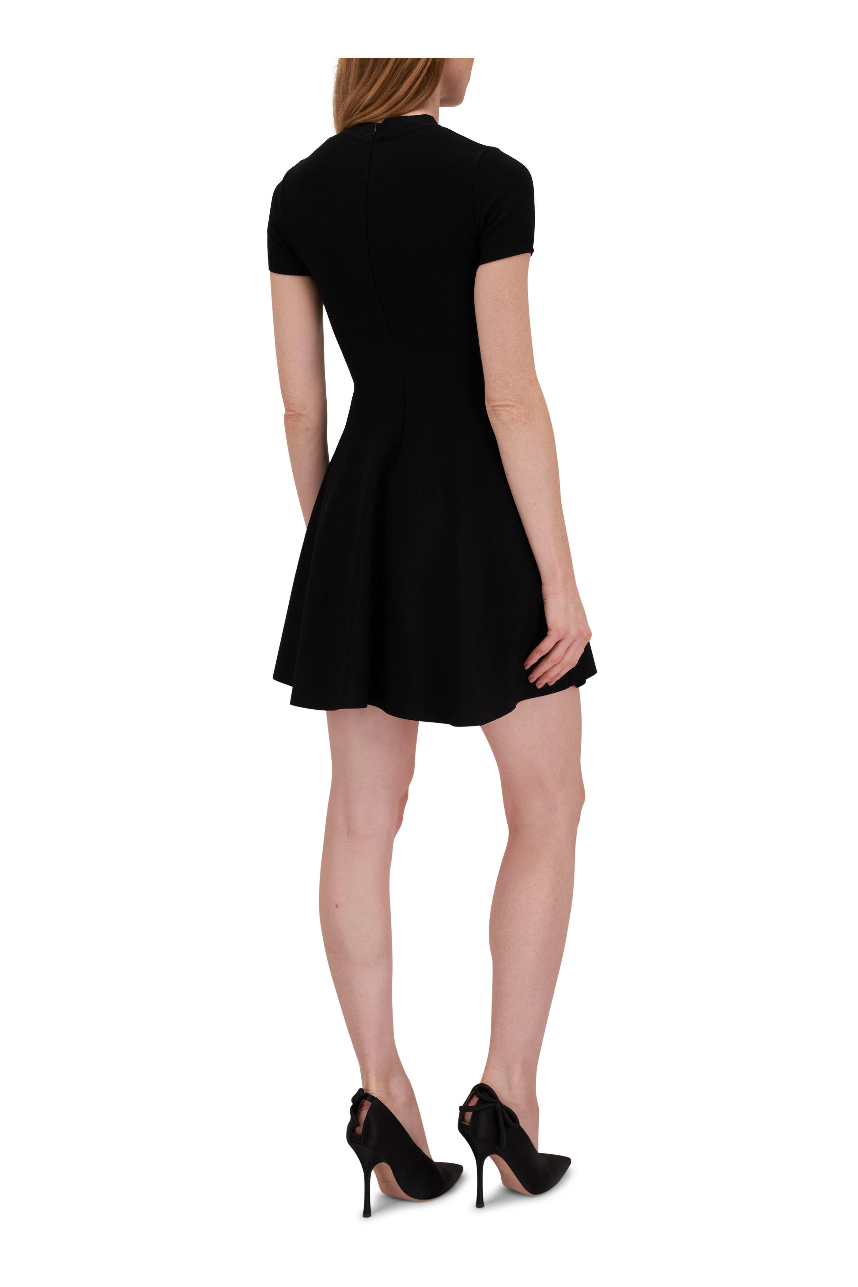 Valentino - Black Stretch Knit Mini Dress | Mitchell Stores