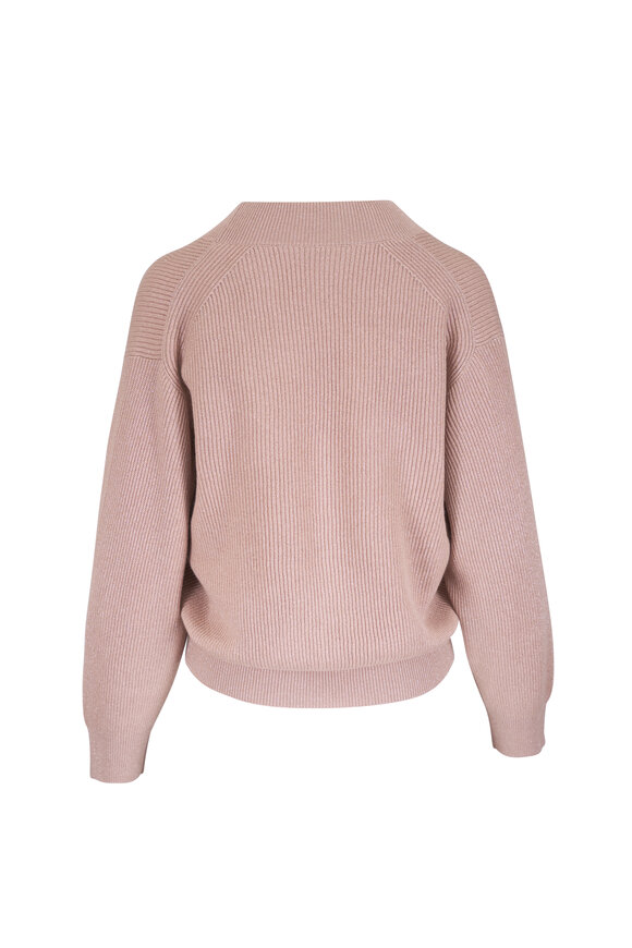 BRUNELLO CUCINELLI ブルネロクチネリ カシミヤタートルネックニットセーター DD51335 ピンク 42 Brunello Cucinelli - Light Pink Ribbed Cashmere Turtleneck