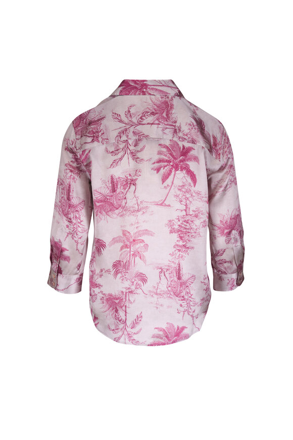 L'Agence Dani Tan Multi Textured Jungle Toile Silk Blouse - view 2