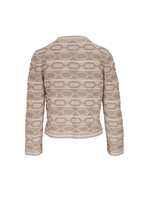 D.Exterior - Sand Lurex Geometric Printed Jacket