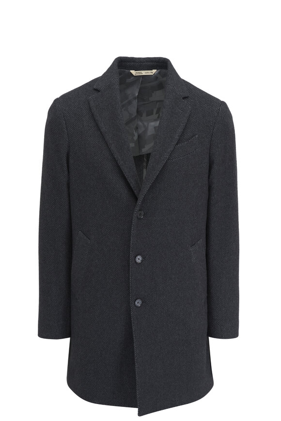 Maurizio Baldassari - Gray Tonal Stripe Long Coat 